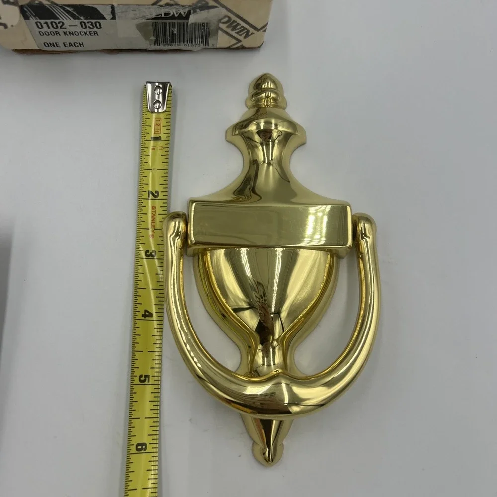 Vintage Baldwin Solid Brass Door Knocker Polished Imperial Style‎ - New in box!